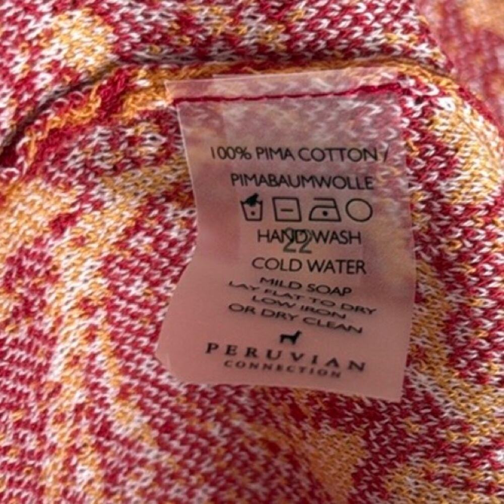 Peruvian Connection Pima Cotton Red Floral Dress Sz M - Picture 3 of 4
